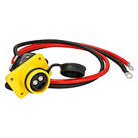 Розетка-штекер 2 контактная с клеммами на аккумулятор TRUCKLIGHT желтая с кабелем 1,5 м (VG 96917)