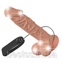 Реалістичний вигнутий вібратор на присосці Beautiful Encounter Buraq Vibrator Flesh, фото 3