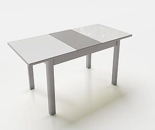 Стіл кухонний скляний Фішер Fusion Furniture, колір сірий + біле скло, фото 2