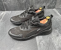 Мужские кроссовки Puma кожаные , нубук , черного цвета