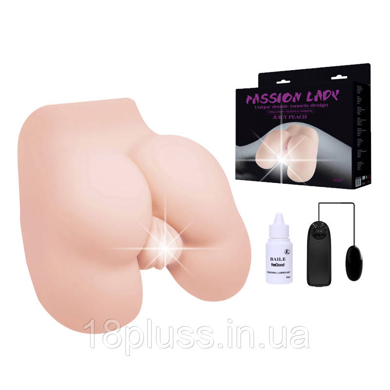 Мастурбатор з вібрацією вагіна та анус Passion Lady Juicy Peach, фото 1