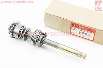 Заводний вал Alpha, Delta, Active, (шестерня, пружина) 197 мм, Вал кік стартера Alpha, Delta, Active, 197 мм,