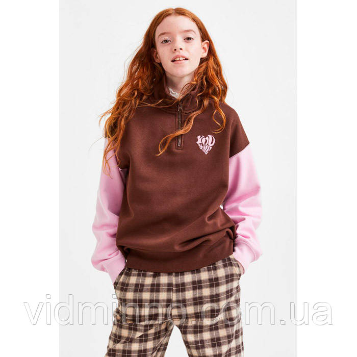 Утеплена толстовка світшот на флісі H&M на дівчинку - підлітка р.158-164, 12-14 років, Oversize, фото 1