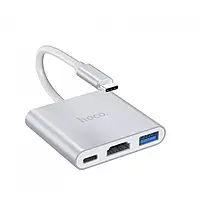 Hoco HB14 Easy use Type-C adapter(Type-C to USB3.0+HDMI+PD)