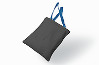 Эко-сумка шоппер серая с синими ручками (саржа 35х0х41 см)