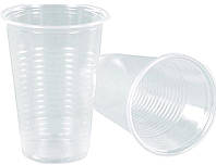 Пластикові стакани одноразові пивні пластикові великі 440 мл рифлені прозорі рифлені / одноразовий посуд