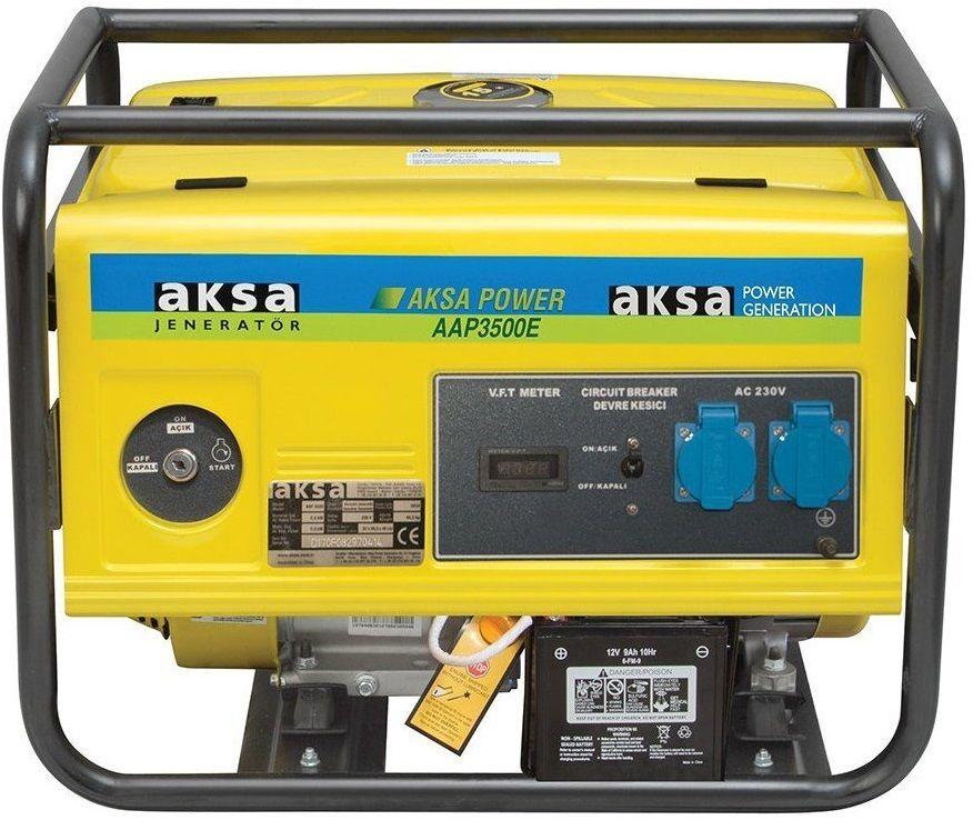 AKSA Генератор бензиновий AAP3500E, 2.5кВт (3кВА, макс 2.8кВт), електростарт, 220В, бак 15л, 440г/кВтЧ, 50 кг