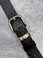 Женский ремень Chanel кожаный, Черный/Светлое золото