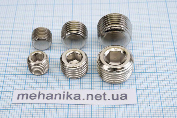 Пробка (заглушка) резьбовая коническая с внутренним шестигранником DIN ...