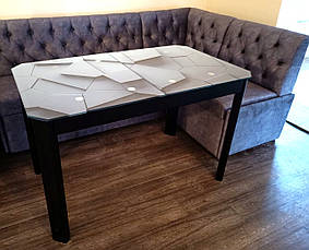 Скляний стіл для кухні з малюнком ДКС Модерн Антонік, колір на вибір, фото 4