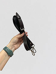 Ремінець сумковий на пряжці (регульований), натуральна шкіра на підкладі, з карабінами, 120х2см