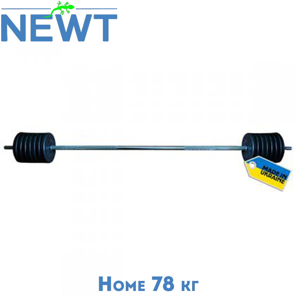 Штанга розбірна металева штанга для жиму та тренувань набірна Newt Home 78 кг гриф 180 см діаметр 25 мм