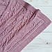 Плед в'язаний Ohaina коси 220x200 Powder Pink, фото 4