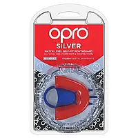 Капа OPRO adult Silver доросла 10+ років червоно-синя