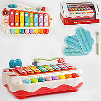 Ксилофон Червоний іграшка 8 тонів, пальчиковий лабіринт, клавіші Baby Knocking Organ