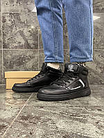 SWІN мужские весенние/летние/осенние черные кроссовки на шнурках.Демисезонные мужские кожаные кроссы