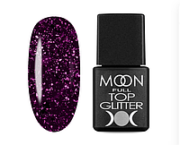 MOON FULL TOP GLITTER 8 ml № 05 (Violet) - топ для гель лака