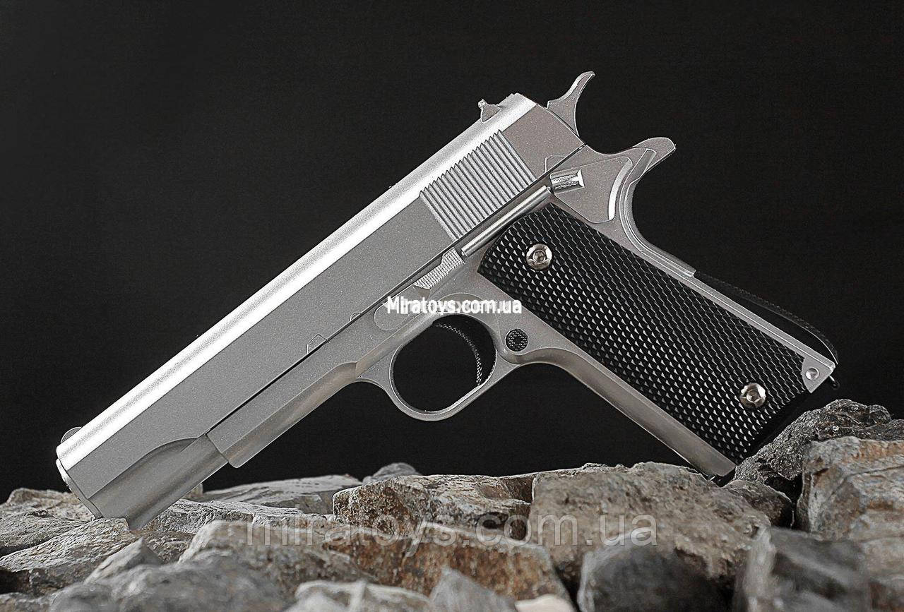 Іграшка пістолет металевий Galaxy G13S (Colt M1911 Classic) срібний
