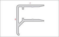 Алюминиевый торцевой F-образный профиль 8мм