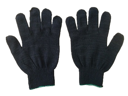 Рукавиці теплі в'язані двошарові чорні ЗИМА (ціни від кількості)