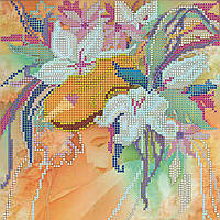 Картина із бісером ас-009 "Дівчина Зима"