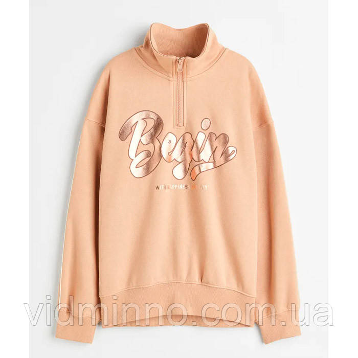 Утеплена толстовка світшот (на флісі) H&M на дівчинку - підлітка р.146-152, 10-12 років, Oversize, фото 1