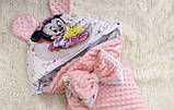 Літній плюшевий конверт з принтом Мінні для новонароджених, рожевий, фото 2