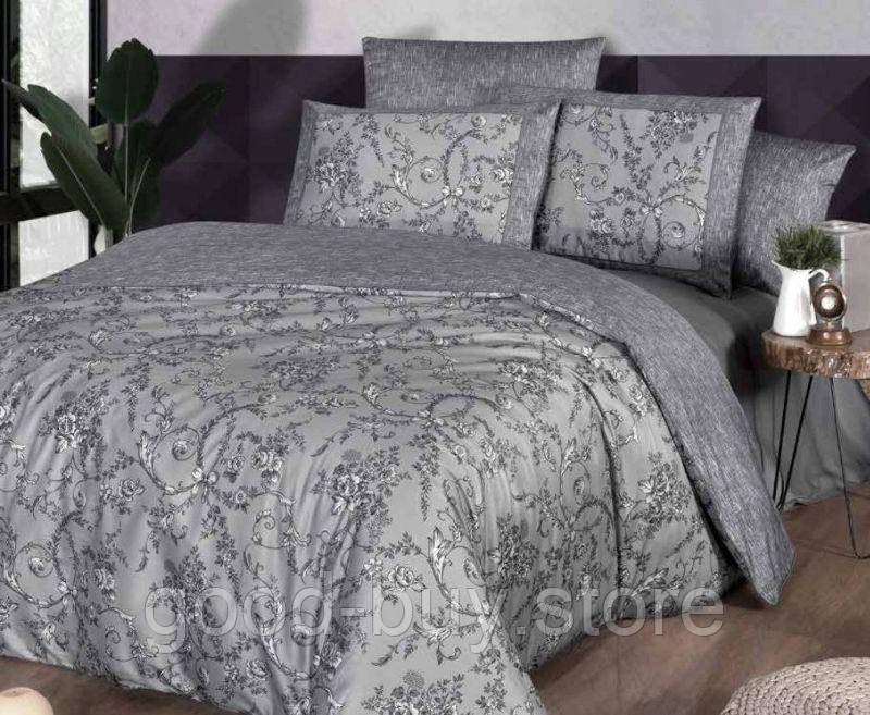 Постільна білизна Dema Grey La Romano premium сатин евро 200х220