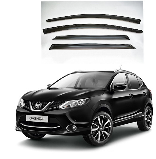 Дефлектори вікон вітровики Nissan Qashqai II 2014-2017 (скотч) ANV