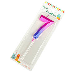 Свічка цифра 7 омбре - Diamond