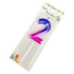 Свічка цифра 2 омбре - Diamond