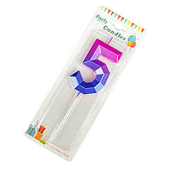 Свічка цифра 5 омбре - Diamond