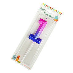 Свічка цифра 1 омбре - Diamond