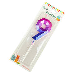 Свічка цифра 9 омбре - Diamond