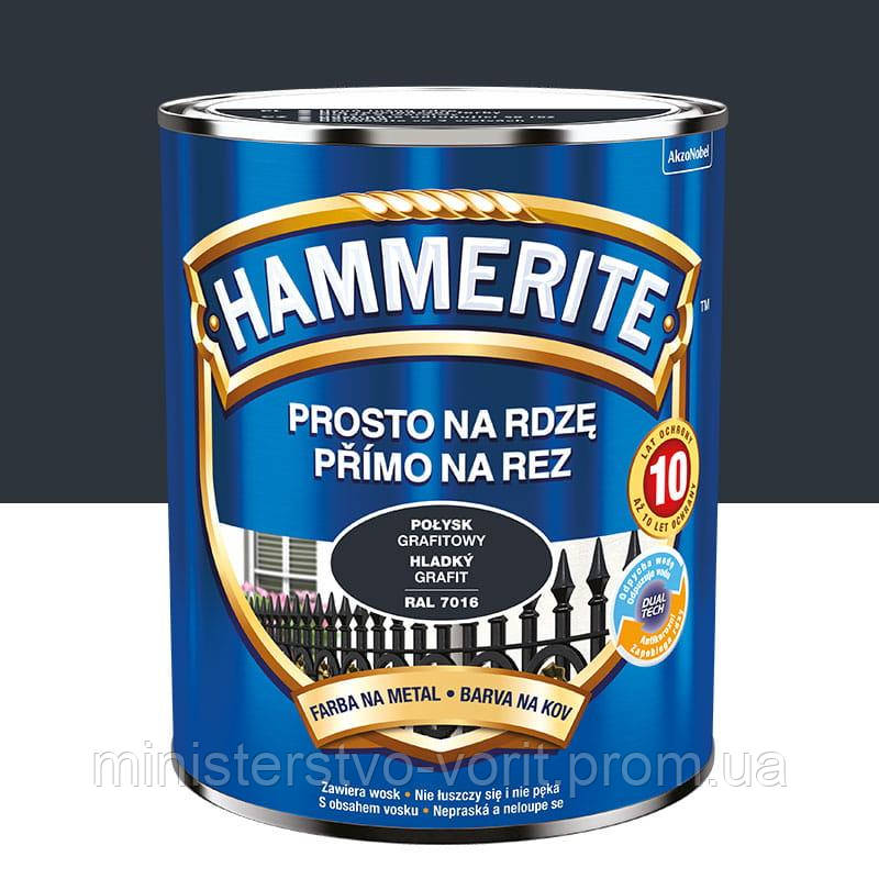 Эмаль - краска глянцевая Hammerite, Графитовый, 0.7л (ID#1764233251 ...