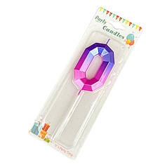 Свічка цифра 0 омбре - Diamond