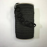 Резинка швейная текстильная плоская черная - 8 мм / длина 100 м