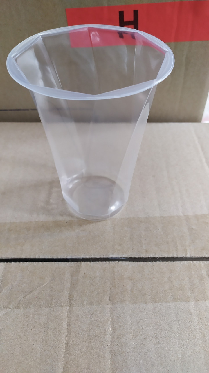 Одноразові стаканчики пластикові з купольною кришкою для напоїв ПЕТ 400 мл