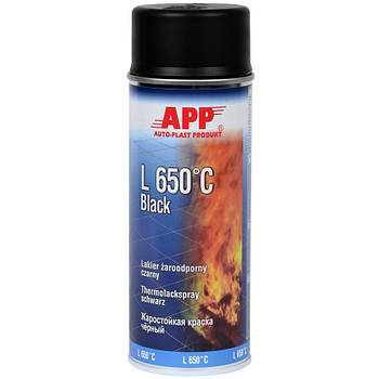 Термостійка аерозольна фарба APP L 650°C Чорна 400 мл