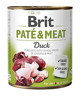 Вологий корм для собак BRIT 800г PATE&MEAT DUCK М'ЯСНА КАЧКА