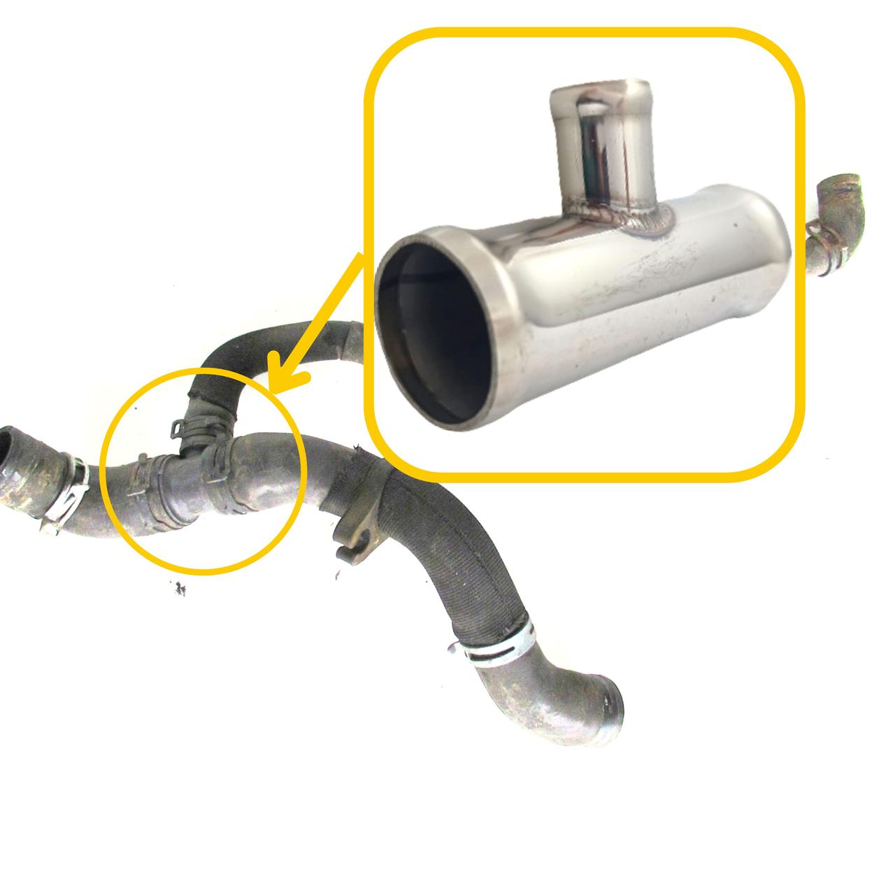 Трійник охолодження 6R0122101BC Audi, Seat, Skoda, VW  з нержавійки - ДОВІЧНА ГАРАНТІЯ, фото 1