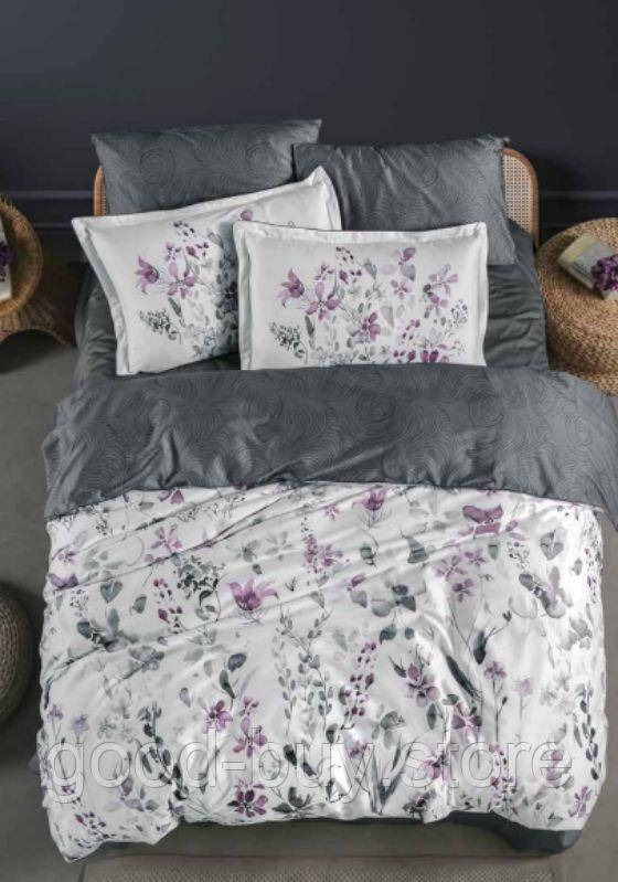 Постільна білизна Delcina Grey La Romano premium сатин евро 200х220