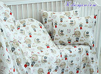 Детское постельное белье в кроватку с простыней на резинке ТМ TAG К звездам (бежевый)