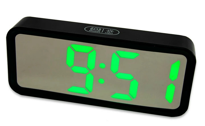 Годинник дзеркальний електроний DT-6508 з термометром зелене підсвічування