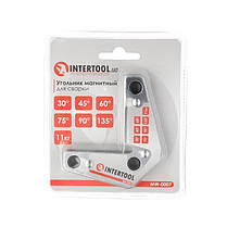 Кутник магнітний для зварювання, 15°, 60°, 90°, 120°, 11 кг, 75×85 мм INTERTOOL MW-0007, фото 5