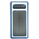 Повербанк 10000мАч на сонячній батареї 4в1, Синій / Портативний зарядний пристрій / PowerBank з ліхтариком, фото 3