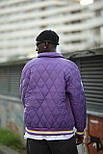Чоловіча куртка бомбер Lakers NBA осінь-весна демісезонна фіолетова Туреччина. Живе фото, фото 2