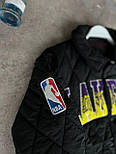 Чоловіча куртка бомбер Lakers NBA осінь-весна демісезонна чорна Туреччина. Живе фото, фото 4