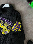 Чоловіча куртка бомбер Lakers NBA осінь-весна демісезонна чорна Туреччина. Живе фото, фото 5