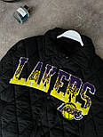 Чоловіча куртка бомбер Lakers NBA осінь-весна демісезонна чорна Туреччина. Живе фото, фото 7